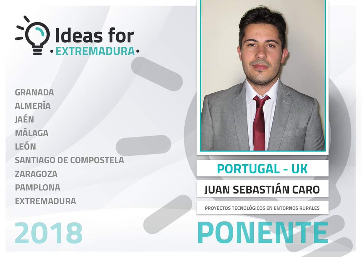 IdeasForExtr's tweet photo. Desde la vecina Portugal, nuestro tercer Speaker.

Como investigador ha tratado de buscar respuestas y soluciones para el desarrollo empresarial en contextos de economía rural a partir de las oportunidades creadas por las nuevas tecnologías. 

¡Bienvenido a Ideasfor @juansecr ! https://t.co/gRMod5eJgX