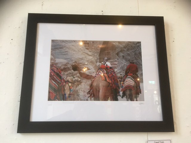 Stuck for a gift for an adventurous friend? These camel riders are heading into the depths of Petra - the stunning setting for Raiders of the Lost Ark and Star Wars.  On sale <a href="/TheOldTownHall/">The Old Town Hall</a> #Christmas #exhibition