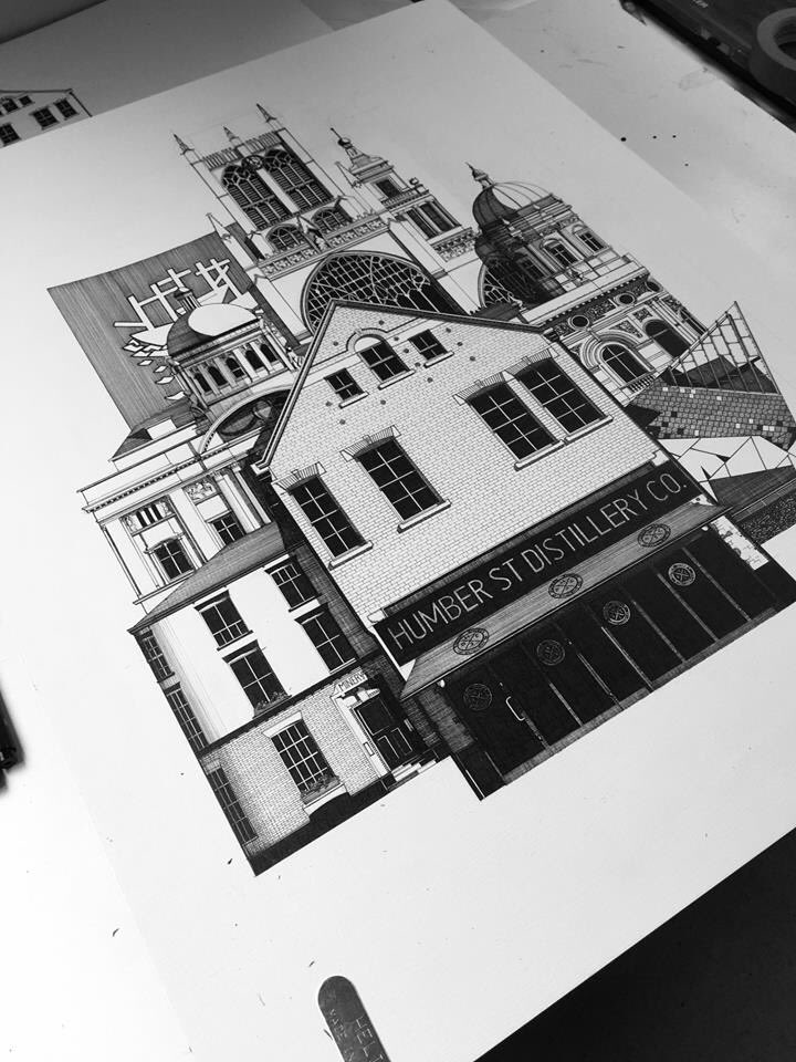 NickCouplandArt's tweet photo. Always nice to work on a Hull born and bred project- Hull's first Gin #spiritofhull by @HSDCHullGin 
Definitely worth getting a bottle in to warm the winter cockles. https://t.co/tBtKlizxLS