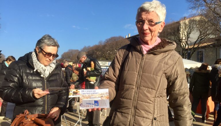 Campagnebds's tweet image. Article d&apos;@objectifgard sur l&apos;action visant l’assureur @AXA complice du régime d&apos;apartheid israélien, vendredi dernier à Nîmes, dans le cadre de la semaine de mobilisation nationale de la Campagne BDS France. bit.ly/2GjTvq6
#AXAComplicity #EmbargoContreIsraël