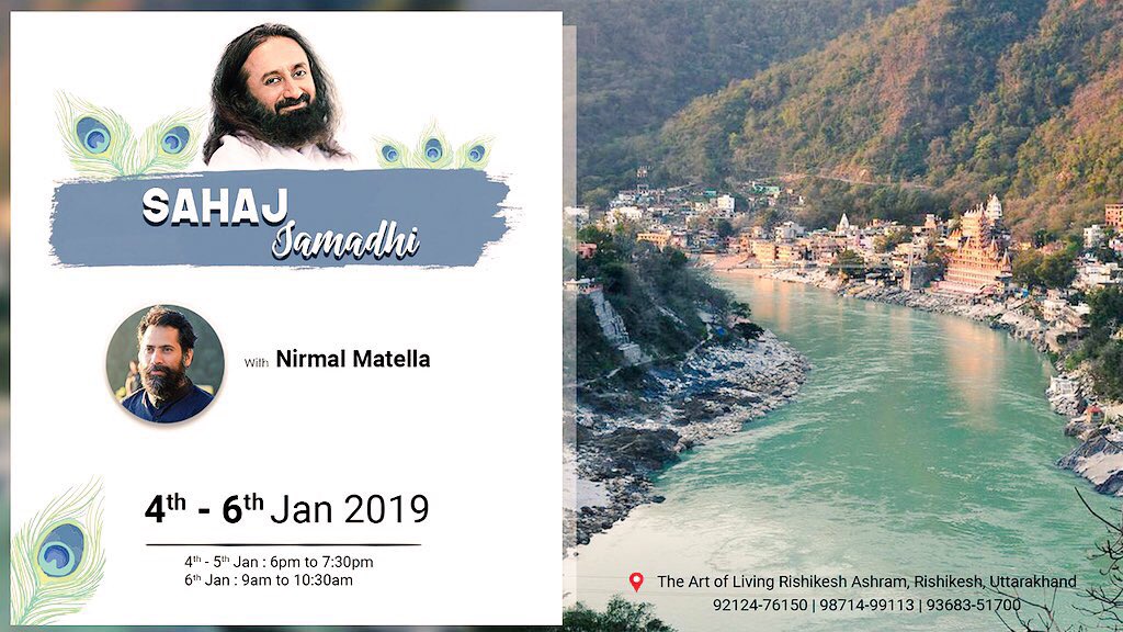 Rishividhyadhar's tweet photo. #Programs along with #Part2Programs #ArtOfSilence for the month of #January at #TheArtOfLivingRishikeshAshram, #Rishikesh, #Uttarakhand :
β’ 4 Days 3rd-6th Jan 2019, reporting 2nd Jan.
β’ 6 Days 3rd-8th Jan 2019, reporting 2nd Jan.
Contact : +91 9212476150 / 9871499113. https://t.co/mTF6eDVxbB