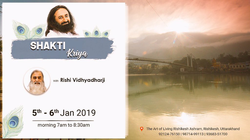 Rishividhyadhar's tweet photo. #Programs along with #Part2Programs #ArtOfSilence for the month of #January at #TheArtOfLivingRishikeshAshram, #Rishikesh, #Uttarakhand :
β’ 4 Days 3rd-6th Jan 2019, reporting 2nd Jan.
β’ 6 Days 3rd-8th Jan 2019, reporting 2nd Jan.
Contact : +91 9212476150 / 9871499113. https://t.co/mTF6eDVxbB