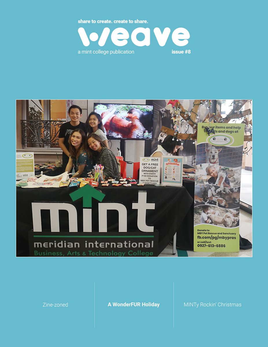 mintschool's tweet photo. The long wait is over.
WEAVE 8th issue is out now!
Go to https://t.co/kvz1gRNkMz click on these stories:
- MINTy Rockin' Christmas
- A WonderFUR Holiday
- Zine-zoned
Happy reading!
#WeaveMag
#TheresNoStoppingMINT https://t.co/rHYPQM1RCY