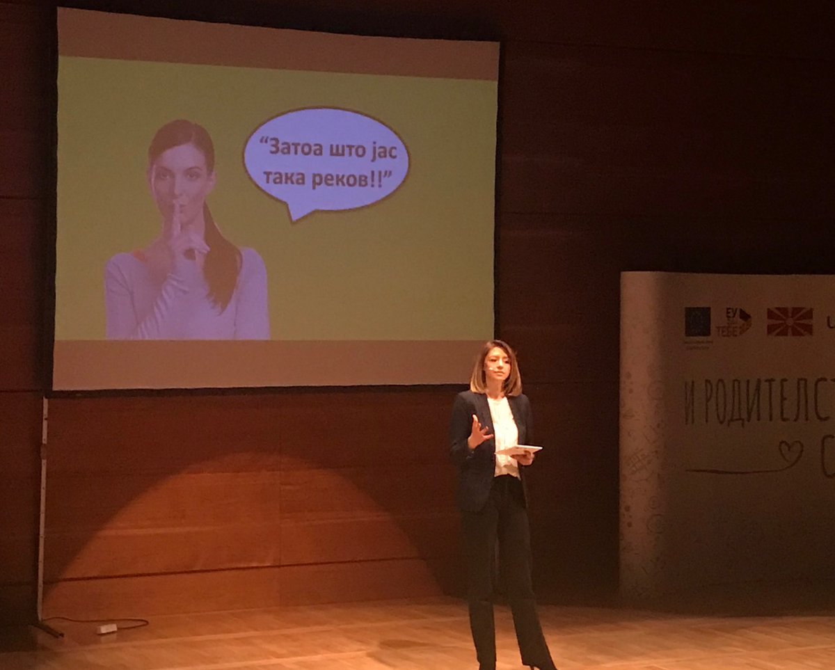 ADICD2's tweet photo. @AlmaTasevska speak about different types of parenting styles because #ParentingIs AlsoLearned #edheprindërimimësohet #ИРодителствотоСеУчи @UNICEFMK https://t.co/ivxIjQBtg9