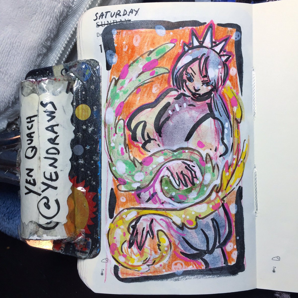 YenDraws's tweet photo. Citrus #illustration #draweveryday #ded2018 #sketch #characterdesign #posca #watercolor #brushpen #moleskine https://t.co/Yid05b5Bpy