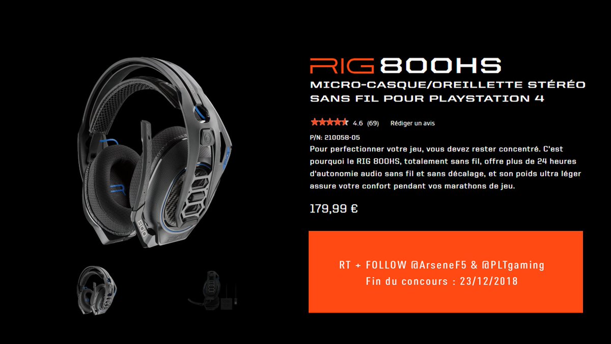 ArseneF5's tweet image. #Concours avec Plantronics ! 
#RT + #Follow @ArseneF5 &amp;amp; @PLTgaming afin de tenter de remporter un casque RIG 800HS PS4 ! Bonne chance à tous :) TAS le 23/12 !