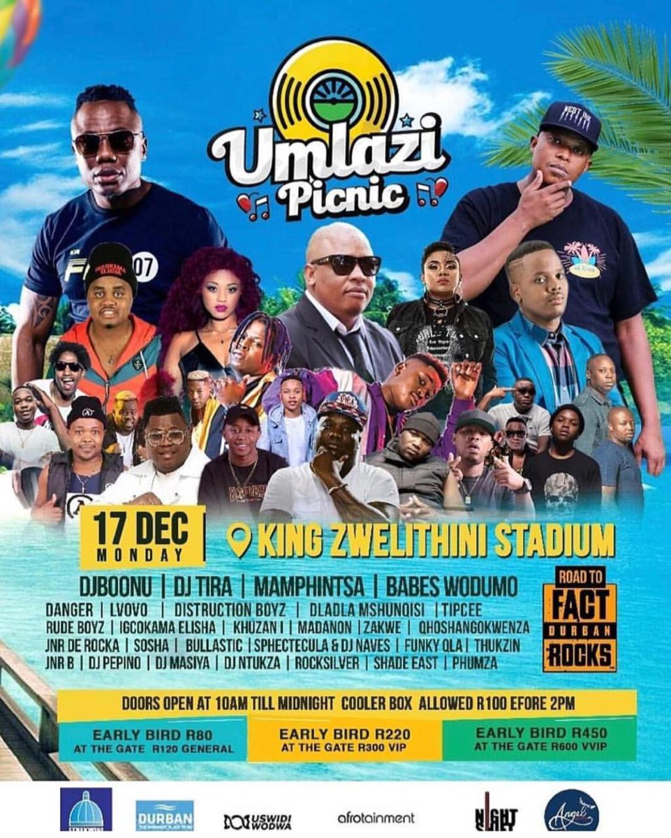 nokuphiwaNN's tweet photo. @djboonu_swidiwodwa &amp; @afrotainmentsa Doors open at 10:00am till 00:00 (Midnight). Coolerbox Allowed (Cans only! No BOTTLES) R100 before 2pm. Get yo tickets today at Computicket ... in partnership with @dbntourism @ethekwini.municipality, nightshift, Angel factor energy drink. https://t.co/R1Mj6qNwZg