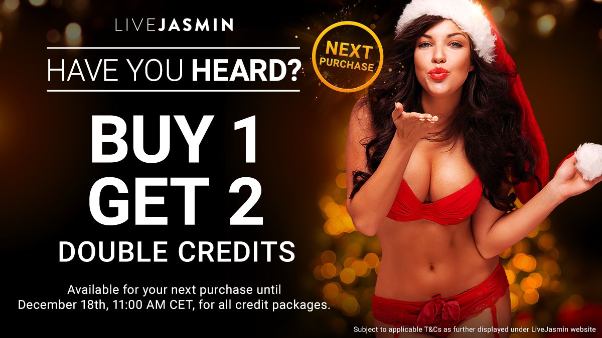 LiveJasmin's tweet photo. ⚠Don’t forget!⚠ #JASMINXMAS is in the air!
Buy a package now on #LIVEJASMIN, and get double credits!
It’s the deal of the season!
Double your fun at https://t.co/gcVFIVz0VE
#livejasmin #promotion #offer #2for1 #buy1get2 https://t.co/qyv4WsoJaO