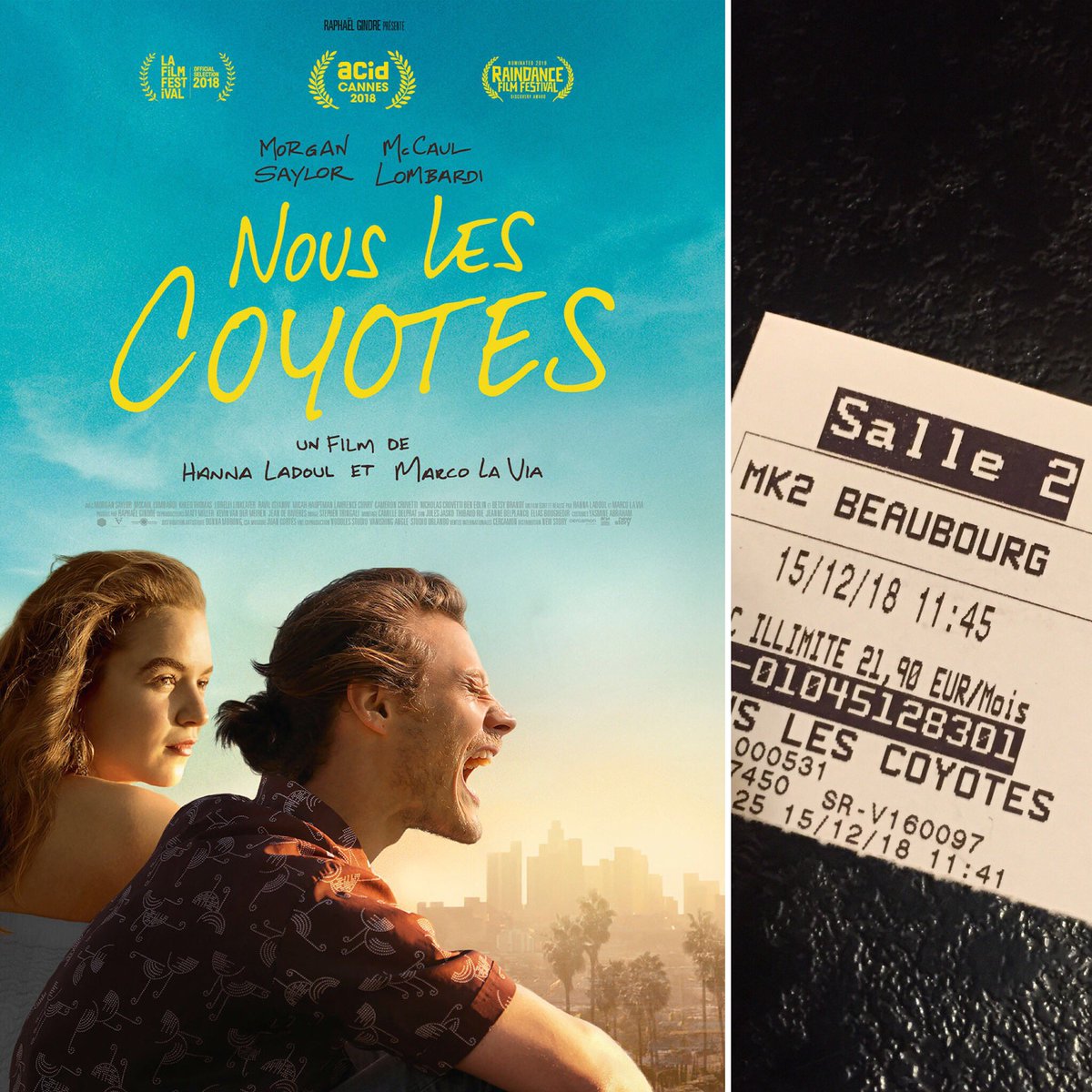 Foncez voir <a href="/nouslescoyotes/">Anywhere With You / Nous les coyotes</a> de <a href="/H_Lad/">Hanna Ladoul</a> &amp; <a href="/mmlvia/">Marco La Via</a> en ce dimanche pluvieux ! ☔️🎥🍿
Excellent film indépendant : soutenons la création !