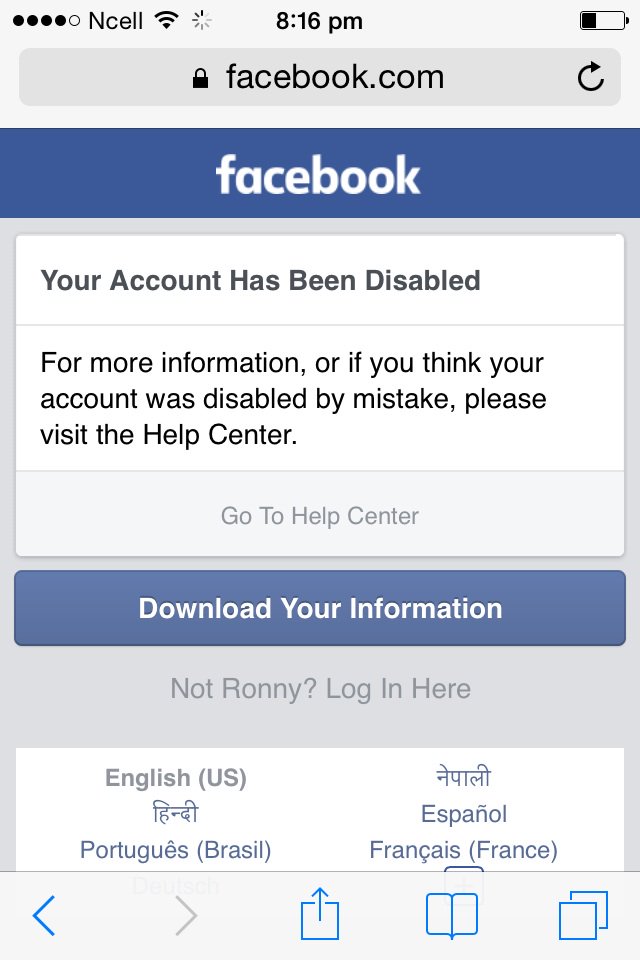 gsoshjss's tweet photo. @facebook what is this dude? 
I'm big fan of facebook. Always I use facebook but always my acoount was disibled whitout any reason why dude!!
Plz how to active my facebook replay plz! https://t.co/MEc5gPXINa