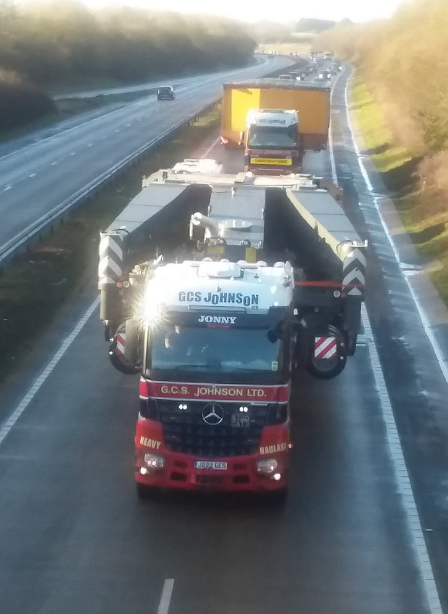 NSRAPT's tweet photo. Abnormal Load moved by #RCRT from Suffolk border to Gt Yarmouth. 2 large sections of a crane. Over 5.5 metres wide and totalling more than 120 tonnes. Thanks to the road users for their patience. #AbLoadPippa https://t.co/8P2e2NPsB5