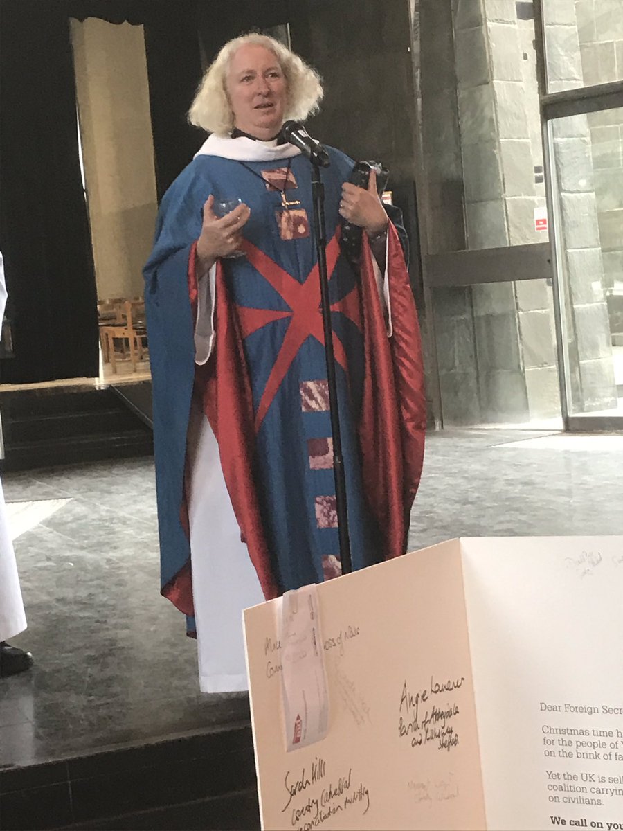 Canon Sarah Hills saying farewell <a href="/CovCathedral/">Coventry Cathedral</a>  after 4 years of in the work of #Reconciliation .  We all wish her and family well as they move to holy island .