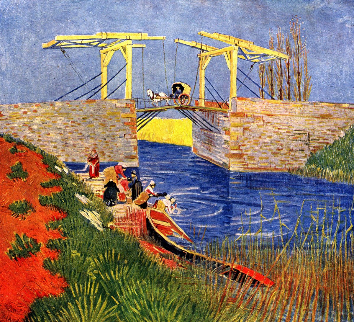 The Langlois Bridge at Arles with Women Washing, 1888
Arles, Bouches-du-Rhône, France 
 oil, canvas
 Private Collection

Vincent Willem van Gogh (Dutch, 1853 - 1890)