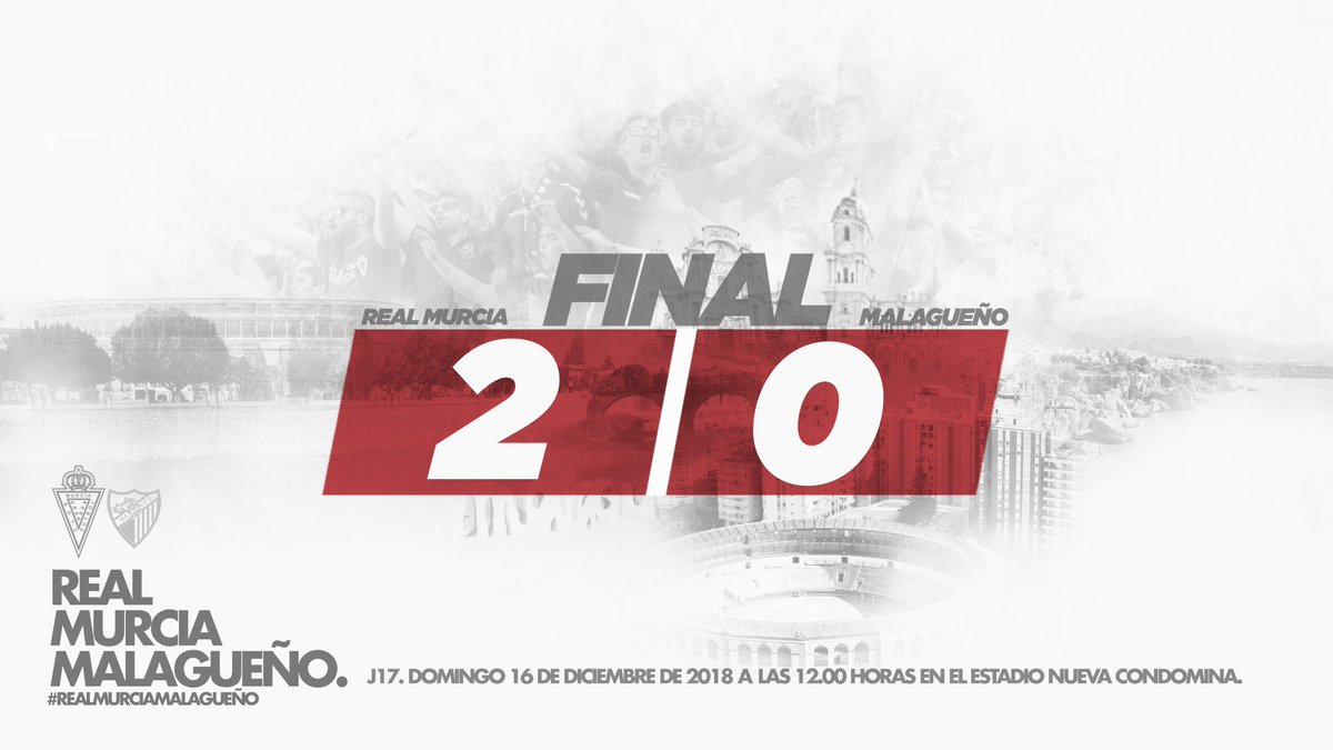 realmurciacfsad's tweet photo. [J17] ¡¡FINAL CON VICTORIA DEL @realmurciacfsad EN NUEVA CONDOMINA!!
Real Murcia CF 2-0 At. Malagueño
¡VAMOS EQUIPO! ¡SIGUE AFICIÓN! https://t.co/7IOZ63ciBp