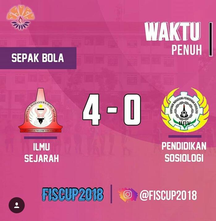 Dua pertandingan sepakbola telah berlangsung kemarin siang sampai menjelang magrib. Pertandingan pertama adl antara Ilmu Sejarah Vs P. Sosiologi. Selamat kepada kedua belah pihak yang telah bertanding dengan baik. (15/12)

Info lebih lanjut di ig FIS CUP: @fiscup2018