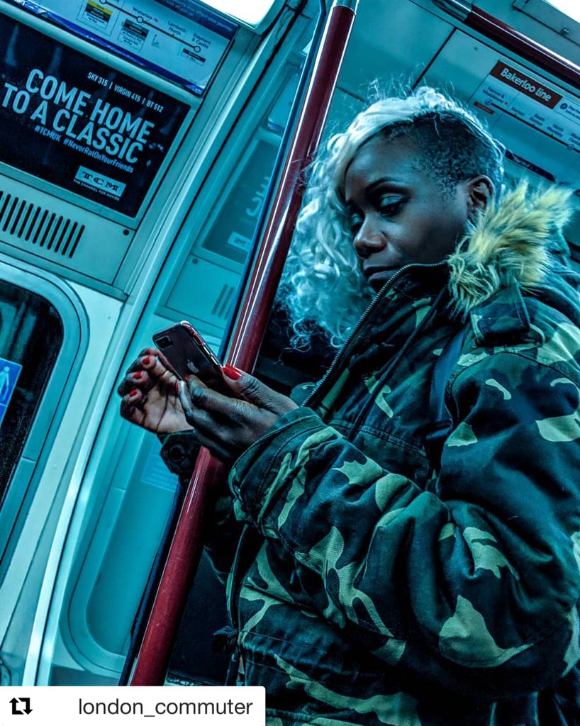 🎥 @london_commuter 

Awesome #hair but 'you can't see me' coat. Do you want be noticed or not!? .

#HypeBeast #vscoportrait #ig_mood #discoverportrait #portraitphotography #london #tube #underground #travel #commute #commuter #traveller #londonlife #camouflagecoat #camouflage