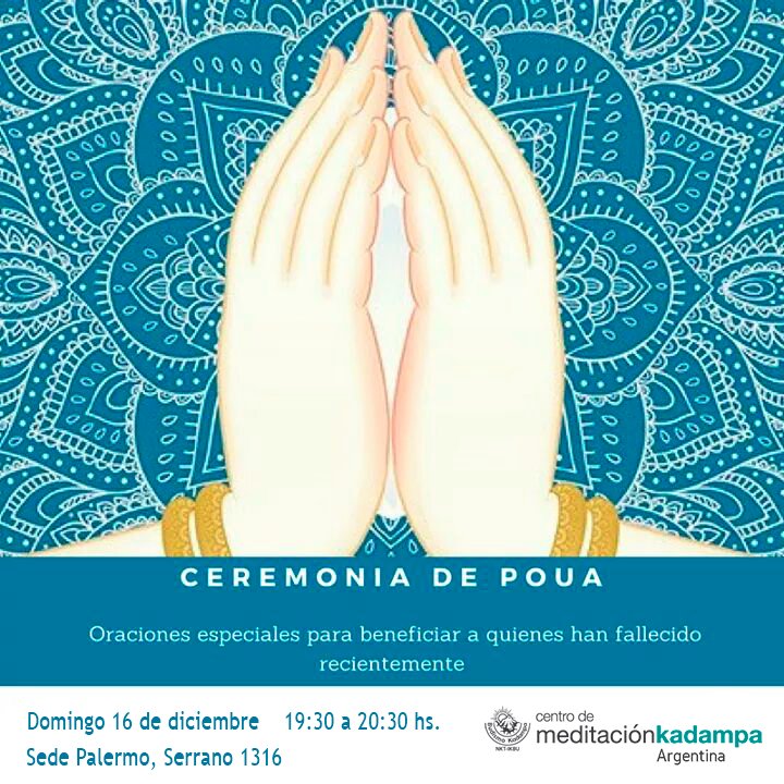 meditarenarg's tweet photo. POUA Transferencia de conciencia
¡HOY!
Serrano 1316, Palermo
19:30 a 20:30 hs
Actividad Gratuita
Realizamos ésta práctica para el beneficio de los que acaban de morir, para que disfruten de felicidad pura y duradera.
su próxima vida.
♥️ ¡Todos son bienvenidos!
#Poua
#Dharma https://t.co/ZDVWyLwIbU