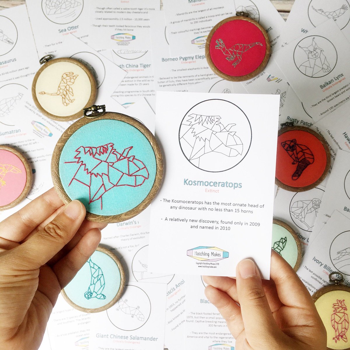 hatchlingmakes's tweet photo. Lots of animal embroideries are still available in my 100 day embroidery collection! And through @workfor_good I’m donating 20% from each sale of one of these special embroideries to WWF! https://t.co/TErzoGDPtN #CraftHour #handmadehour https://t.co/9zZVjRfWog
