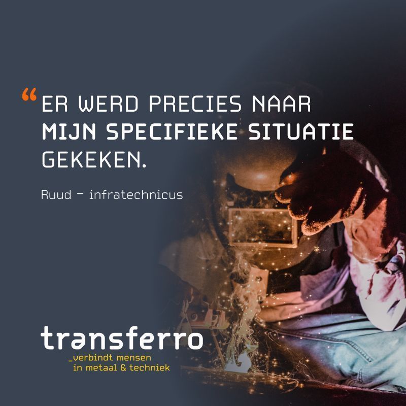 TransferroNL's tweet photo. Ruud kwam binnen en zag toekomst als zelfstandig monteur in de elektra. Na een flink gesprek adviseerde zijn coach hem een familiebedrijf in de infratechniek. Dat bleek een gouden match. 
Lees Ruud's verhaal op https://t.co/UQheWcP1Ve #transferro #vacature #metaal #techniek https://t.co/qAhCzyb8zG