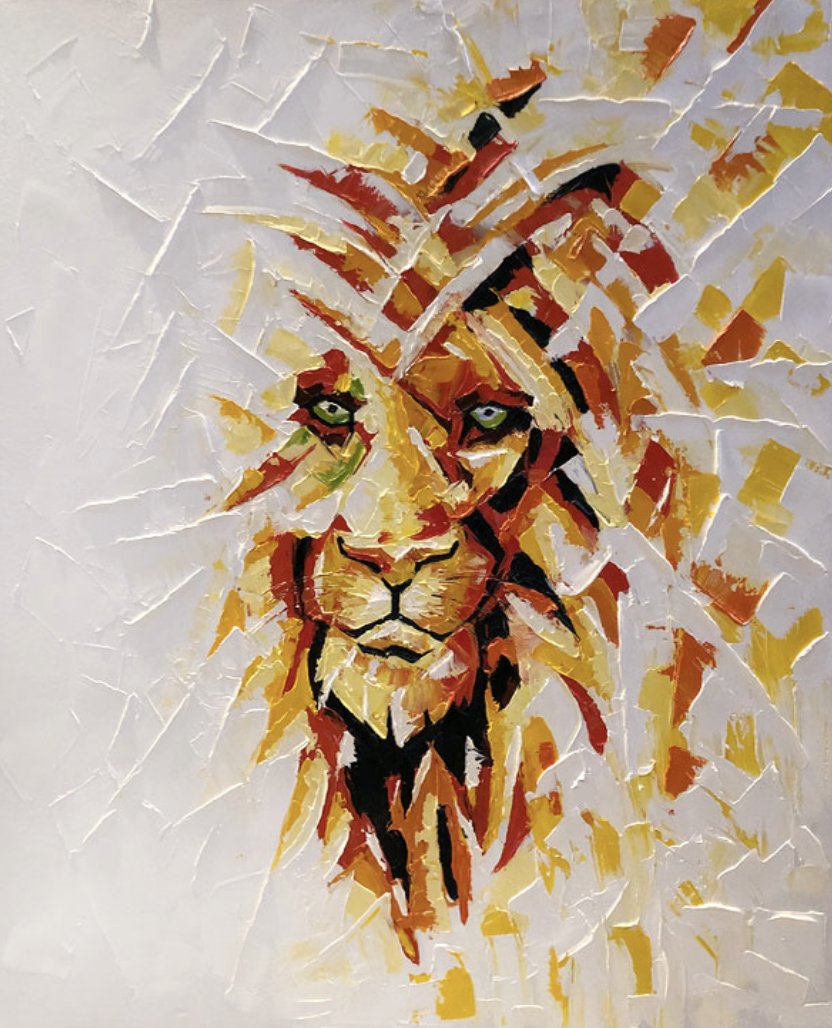 Inspired by thoughts of desire to allow creativity to flow with ease... 
#oilpainting #paletteknifepainting #art #lion #artgallery
