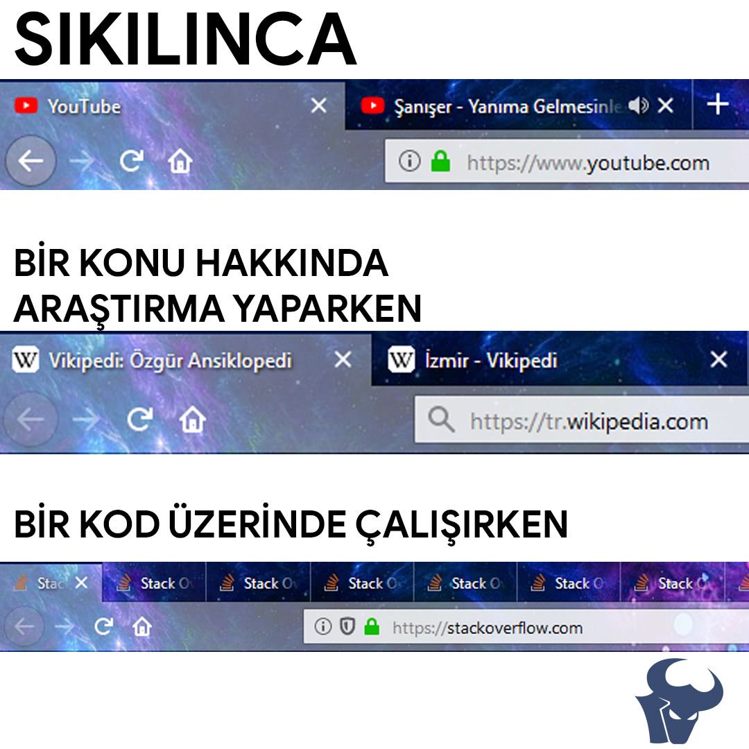 wmaraci's tweet photo. Browserların kullanım amaçları 😂 😂
#webmaster #yazilimci #programmer #programming #youtube #wikipedia #stackoveflow https://t.co/XTv2RliJjN