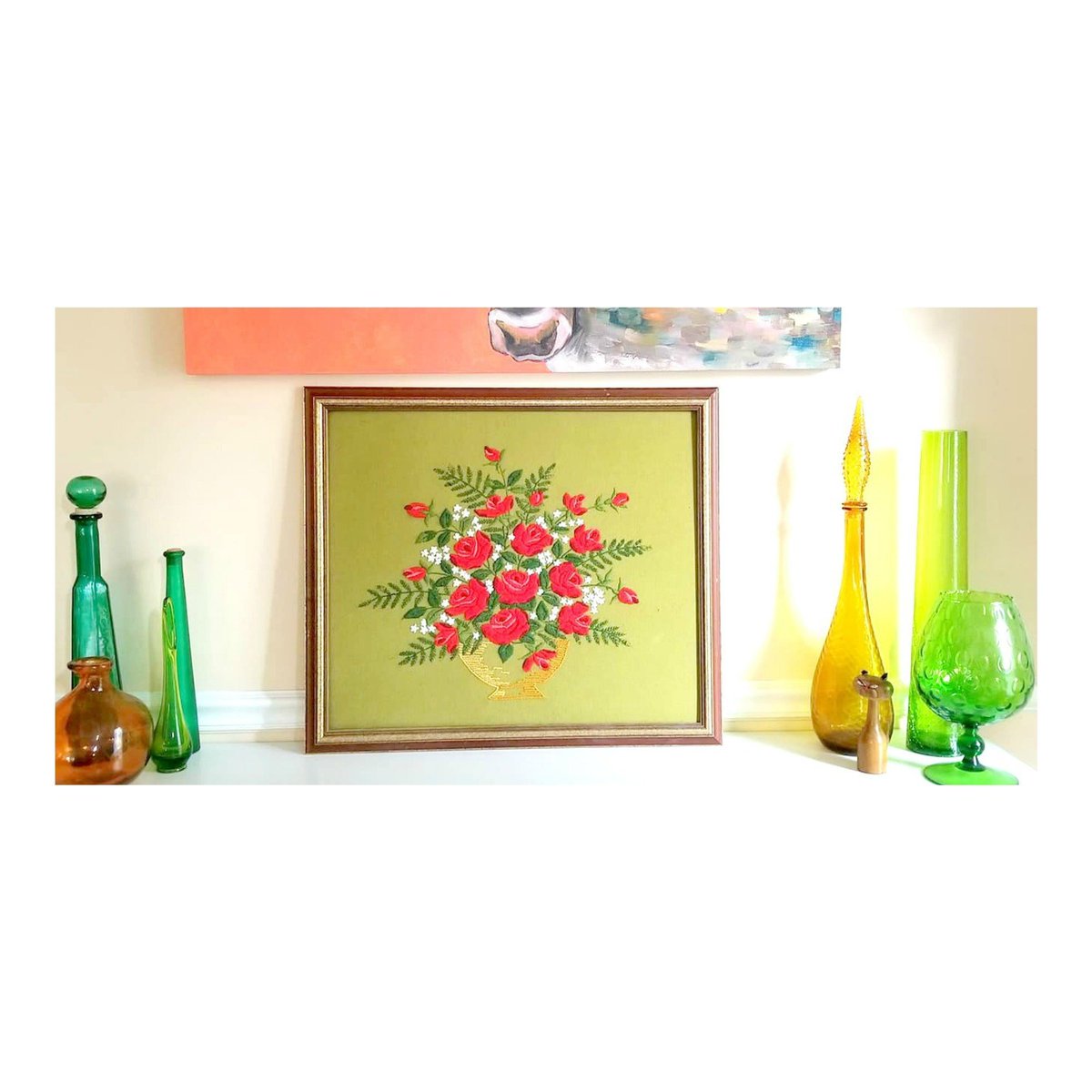 JunkYardBlonde's tweet photo. Vintage LARGE Floral Completed Crewel, 27 x 23, Framed Red Rose Crewel, Embroidered Wall Hanging, Rose Embroidery, Flower Needlepoint, 1960s https://t.co/4XeYb6u1BK #housewares #homedecor #green #crossstitch #red #framed #embroidery #completedcrewel #flowerneedlepoint https://t.co/23KQu36u7M