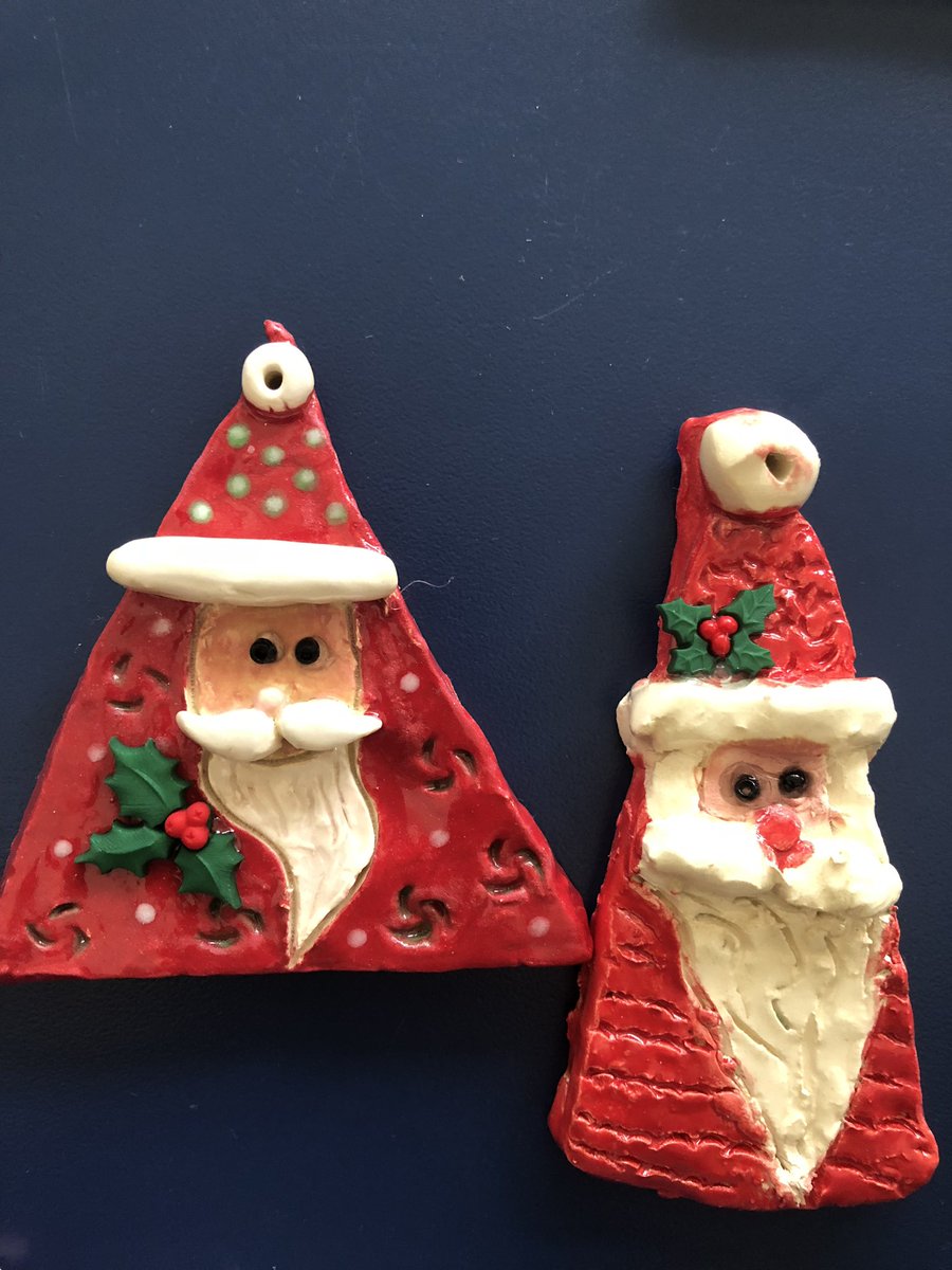 MrsMalloryFH's tweet photo. Ceramic Santa ornaments! Turned out super cute and we had a blast creating them @FlyingHillsFAME @mkuhfal8 @CajonValleyUSD #fhwow https://t.co/V1ITgwgkUv