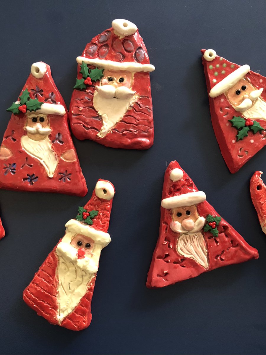 MrsMalloryFH's tweet photo. Ceramic Santa ornaments! Turned out super cute and we had a blast creating them @FlyingHillsFAME @mkuhfal8 @CajonValleyUSD #fhwow https://t.co/V1ITgwgkUv