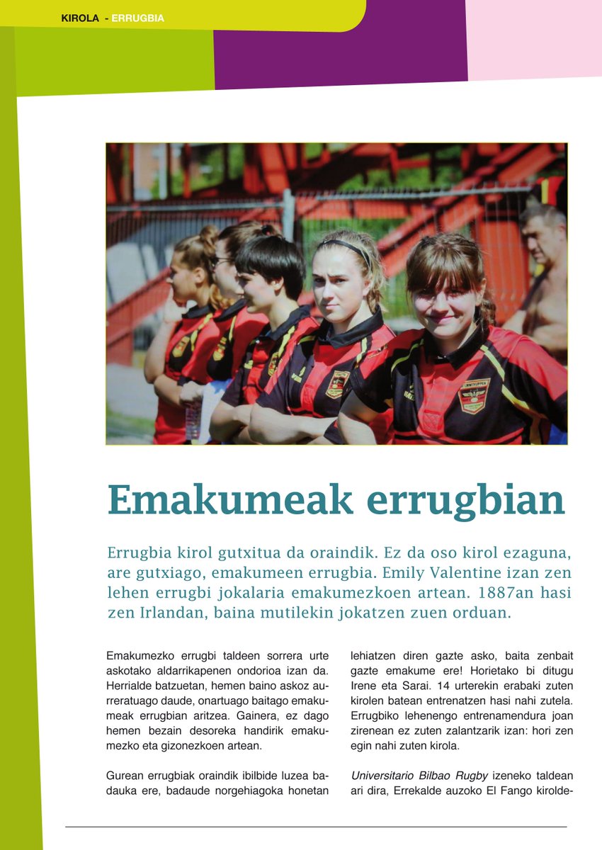 EllacuriaB's tweet photo. En el número de diciembre de la revista ELGERA Bilboko ikastetxeen aldizkaria  hemos colaborado con el artículo "emakumeak errugbian"  https://t.co/K79rshwR5O #elgera @ulibarri_info @ArranzMarilu @garbieA https://t.co/Hy436mfy4r