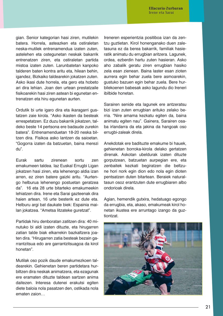 EllacuriaB's tweet photo. En el número de diciembre de la revista ELGERA Bilboko ikastetxeen aldizkaria  hemos colaborado con el artículo "emakumeak errugbian"  https://t.co/K79rshwR5O #elgera @ulibarri_info @ArranzMarilu @garbieA https://t.co/Hy436mfy4r