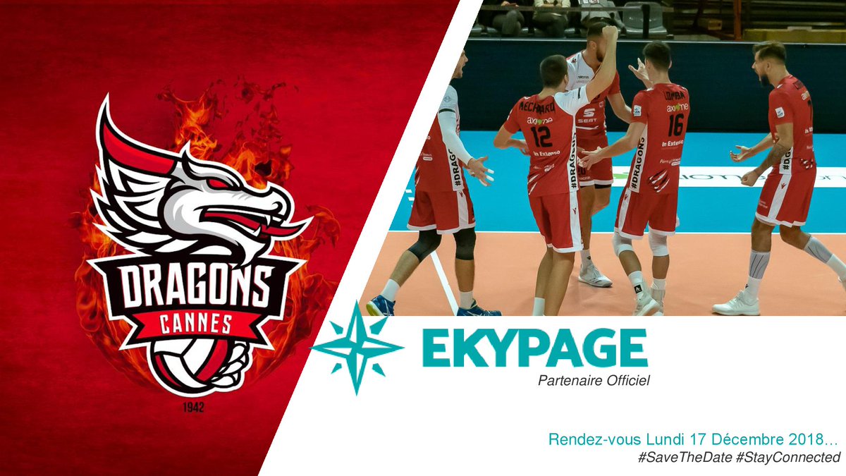 EKYPAGE's tweet photo. @rudrud8   Les Dragons – A.S. Cannes Volley-Ball vs EKYPAGE Antibes
Demain Lundi 17 décembre, toute l’équipe a rendez-vous pour un nouveau baptême du feu, qui va lui donner des ailes ! A suivre… on en reparle 😀 Richard Sanchis https://t.co/uELPM3GHBw