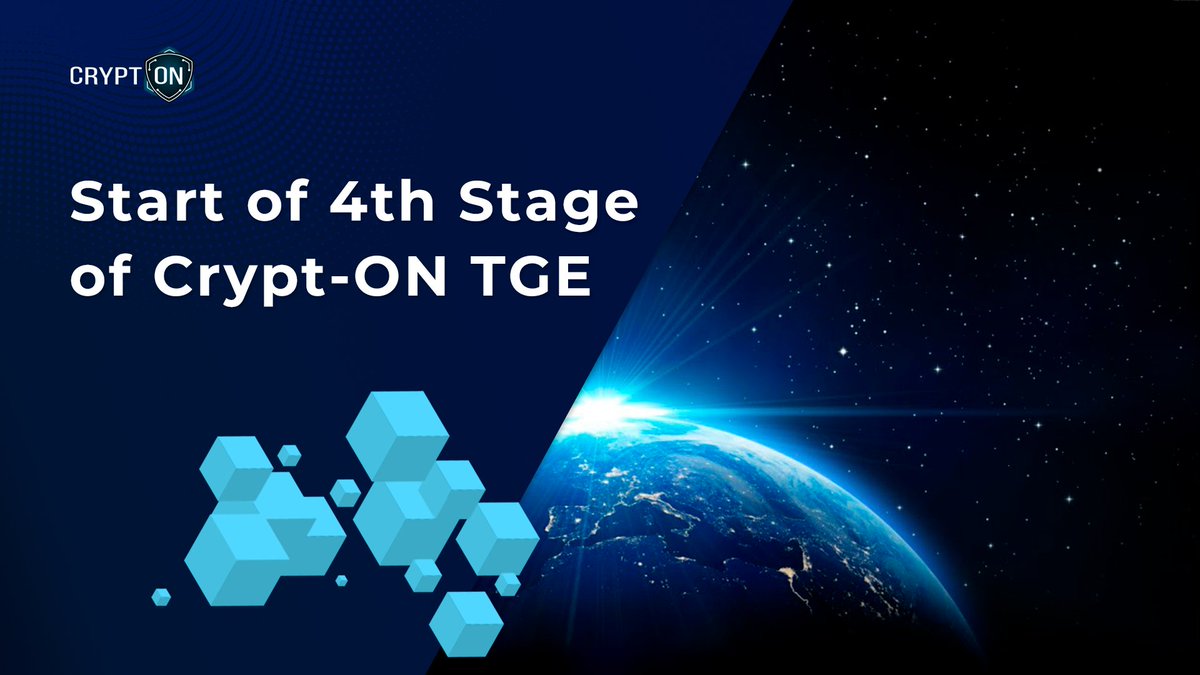 Start of 4th Stage of Crypt-ON TGE is today!
Read more here: medium.com/@Crypt__ON/sta…