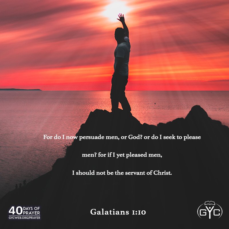 gycweb's tweet photo. Day 29: Those suffering from peer pressure
May they be filled with the Holy Spirit: to desire the approval of Christ over man/worldly influence, and that Christ would be the most important/influencing factor in lives, guiding all other decisions/choices.
#GYC40daysofprayer https://t.co/2tShLP883i