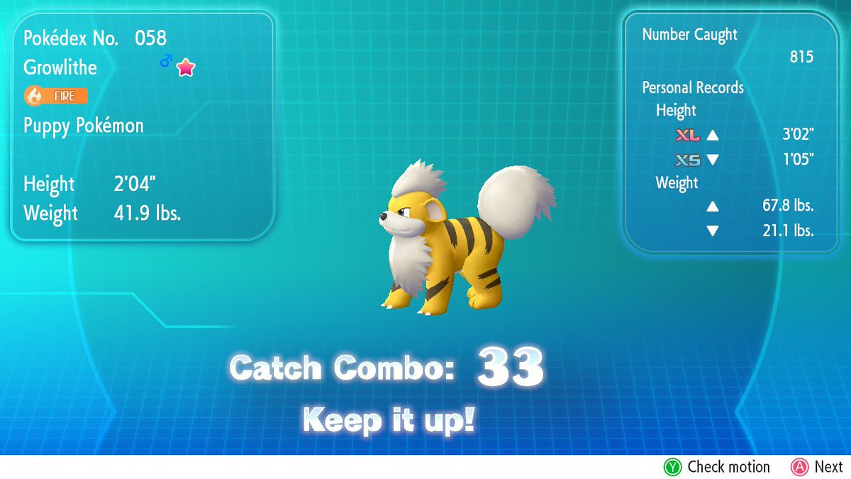Gladiator02_07's tweet photo. Yesss finally!! #PokemonLetsGo #NintendoSwitch #growlith https://t.co/Vv5zEHZfCY