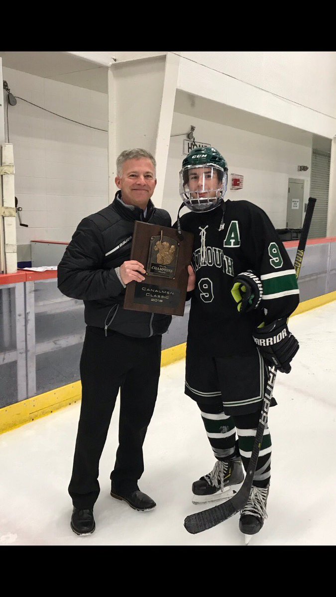HockeyDartmouth's tweet photo. Dartmouth2 Westfield0
Canalman  
Classic Championship game
Goals by Murphy LePage and Will Cote
Charlie Gamache was selected to the all Tournament team and  Murphy Lepage was tournament MVP
Thank to Bourne Hockey for hosting a great weekend of hockey
#biggreensports
#bournehockey https://t.co/v9kwgGY4we
