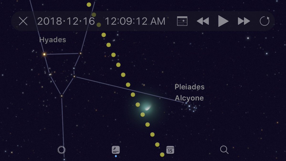 SavingOurStars's tweet image. ☄️🌃 Last night...a very faint #CometWirtanen (finally!) through my binoculars and telescope, a visiting raccoon, crisp cool air, and the wonderful smell of firewood... ✨💫 Thank you to #SkyGuide app for showing me exactly where to look to see the comet!