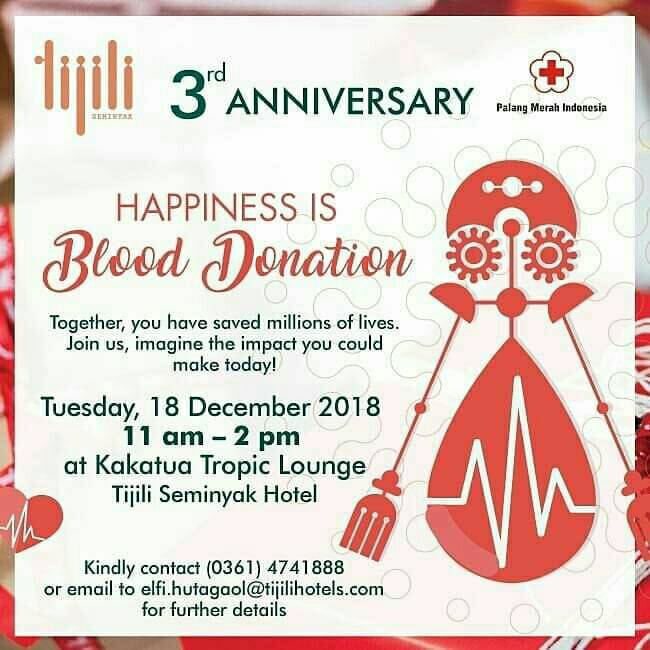 #INFO #DonDar #Bali | 18 Desember 2018 | 11.00 - 14.00 | Tijili Seminyak Hotel. Jl. Drupada 9. Seminyak, Kuta, KabBadung | <a href="/june_bfl/">June Malkan</a> cc <a href="/CityHype_Bali/">CityHype Bali</a> <a href="/baliblogger/">bali blogger community</a> <a href="/ConradBali/">Conrad Bali</a> @JenjaSeminyak <a href="/SeminyakDriver/">Seminyak Tour Driver Bali</a> <a href="/SMASHBLAST_KUTA/">SMASHBLAST_KUTABALI</a> <a href="/KutaOlshop/">KutaBali Olshop</a> <a href="/BaliunitedNL/">baliunitedfansNL</a> <a href="/BaliDevataFC/">Bali Devata FC</a> @balitoursdb