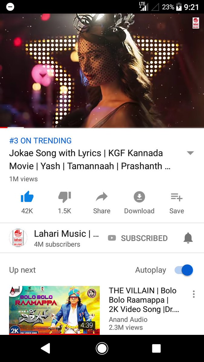 ShridharTalawa6's tweet photo. #5DaysToKGF 1 million views in kannada 🔥 🔥 🔥 no 3 trending in YouTube https://t.co/nVyKZ7ffkB