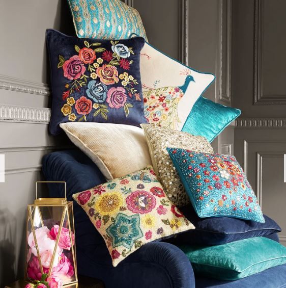 pier one velvet pillows