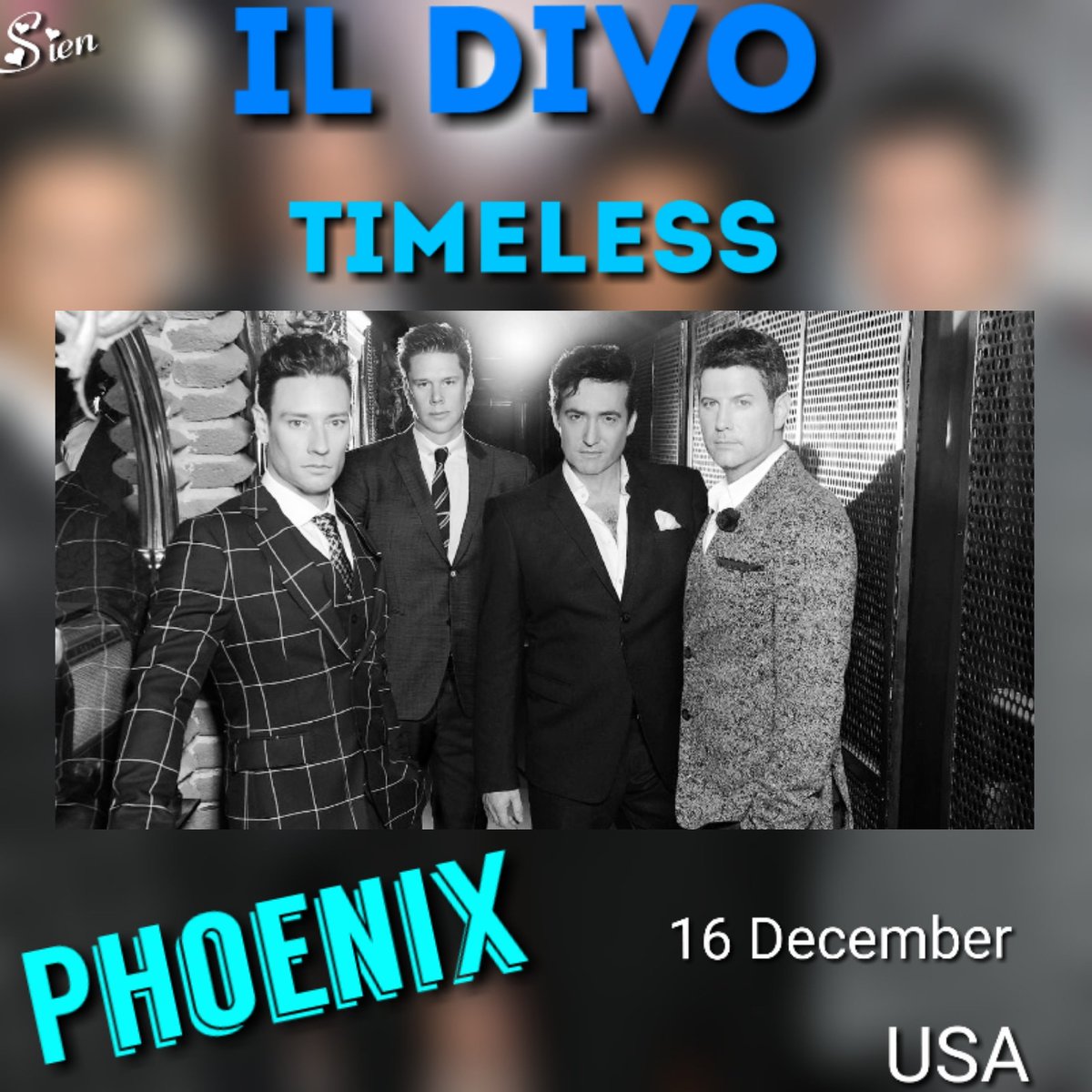 sien_il_divo's tweet photo. Phoenix are you ready for IL DIVO 🎵 🎶 🎵. Today/tonight at the #comericatheater. Enjoy the #Timeless show.
#ildivo #ildivotour2018 #ildivotimeless #ildivofans #ursbuhler #carlosmarin #sebdivo #davidmiller @ildivoofficial https://t.co/g0UuzqcDJX