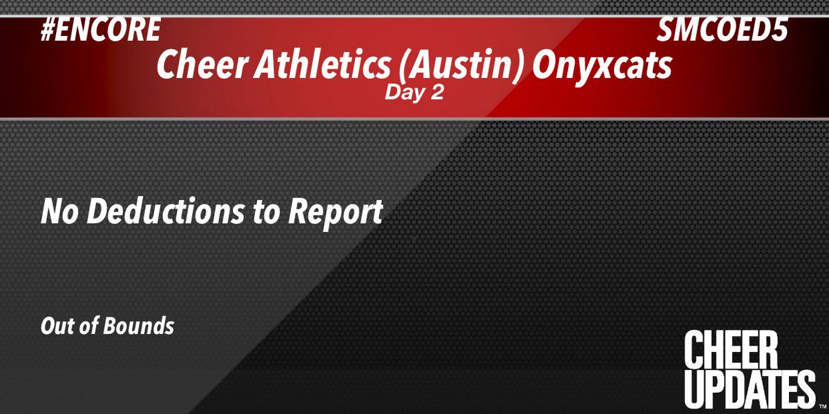 cheerUPDATES's tweet photo. Cheer Athletics (Austin) Onyxcats SMCOED5:
No Deductions to Report

#ENCORE https://t.co/czR8X0ioba