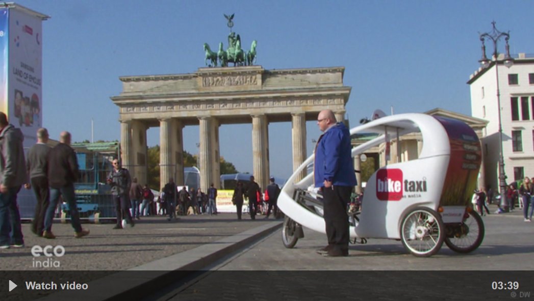 dtdchange's tweet photo. DW NightOwl Watch 
Green and clean: The e-bike taxi
I saw these in Berlin too - anyone seen them elsewhere?
https://t.co/lzQmqkzPpf #LocalEco #transport #cleanair #ebike 
[These come in a solar version!] https://t.co/Zr106Qv9yH