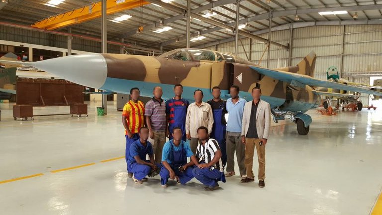 SudanDefence's tweet photo. Oryx Blog: Back from retirement, Sudan's MiG-23s back to the sky 

With the help from the Ethiopian company,  Dejen Aviation Industry

 https://t.co/oYEBTme8Yg https://t.co/UhKDOm1bdV