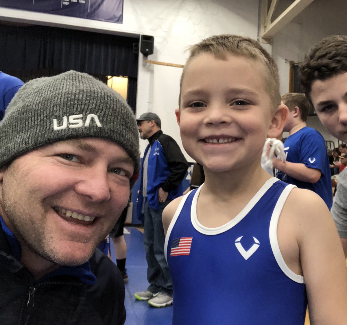 mayer1nes's tweet photo. This guy goes... Can we take a pic and send to Ms. P and tell her I won my first match! 💙💪🏻⚡️@MissPsfirsties https://t.co/nH4jDeAe7c