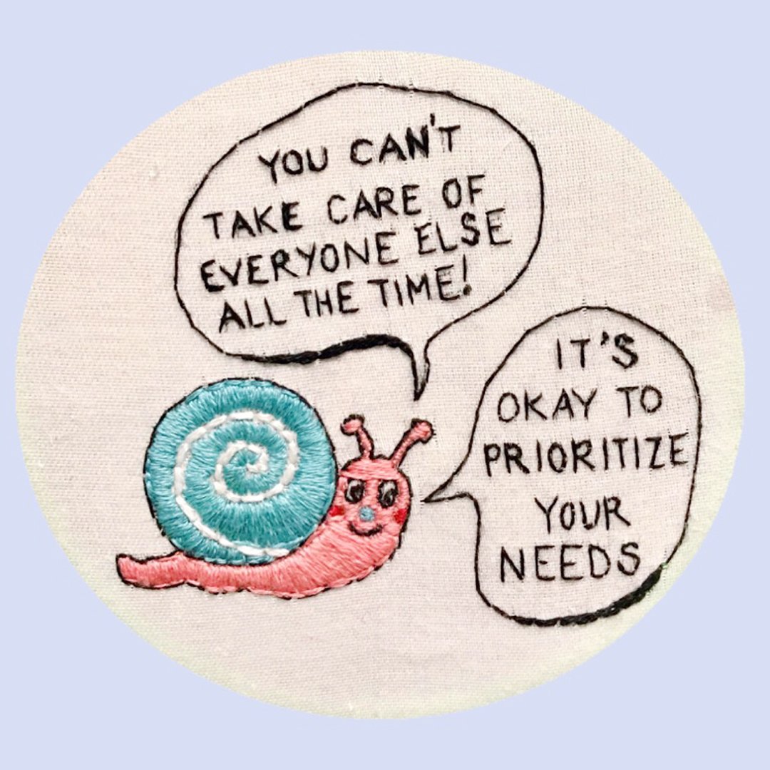 EFLI_LiFe's tweet photo. The most important #embroidery made by @ellamosco our new Community Outreach and Program Coordinator 🎨 #selfcaresunday #eflilife https://t.co/OHCVYroM40