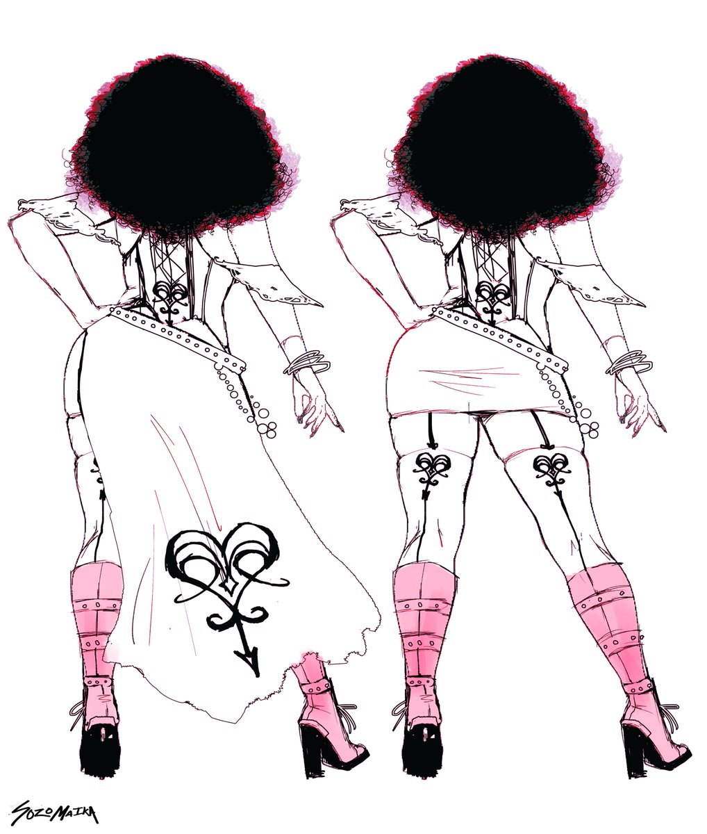 Some of my design contributions to the Erzulie character in Neil Gaiman's Sandman Universe. I was asked to depict a beautiful woman of color wearing clothes inspired by alternative fashion.These didn't end up being the final version but I put love into them nonetheless. 
