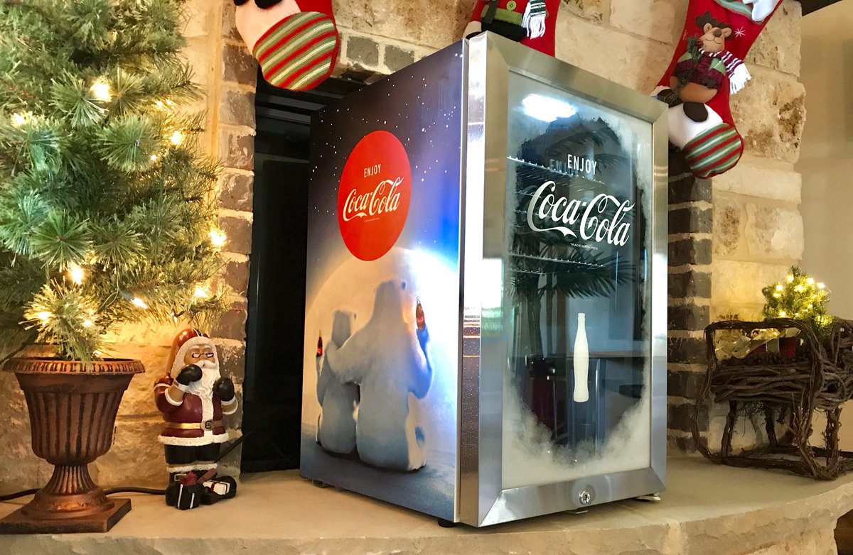 coca cola polar bear mini fridge