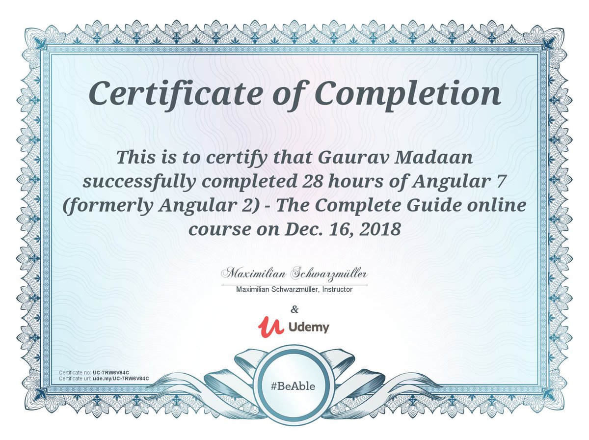 codestellar's tweet image. Completed #Angular course from Angular 7 - The complete Guide of Maximilian Schwarzmuller from Udemy. 
Thanks Max. :) #Technossus @TechGeek #codestellar