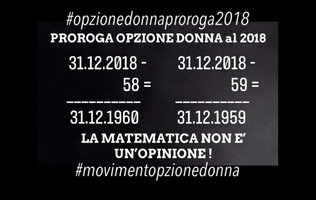 PiazzaSimonetta's tweet photo. @molinaro83 @ClaudioDurigon @ArenaGiletti le donne che da 3 anni attendono la proroga di "opzione donna al 31.12.2018 hanno bisogno di chiarezza dal sottosegretario On.Durigon#grazie https://t.co/cRvvGi3iv1